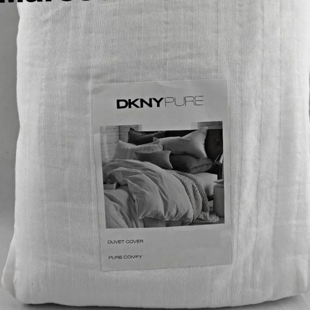 DKNY Donna Karan Pure Comfy FULL / QUEEN Duvet **Cover ONLY** NO SHAMS White